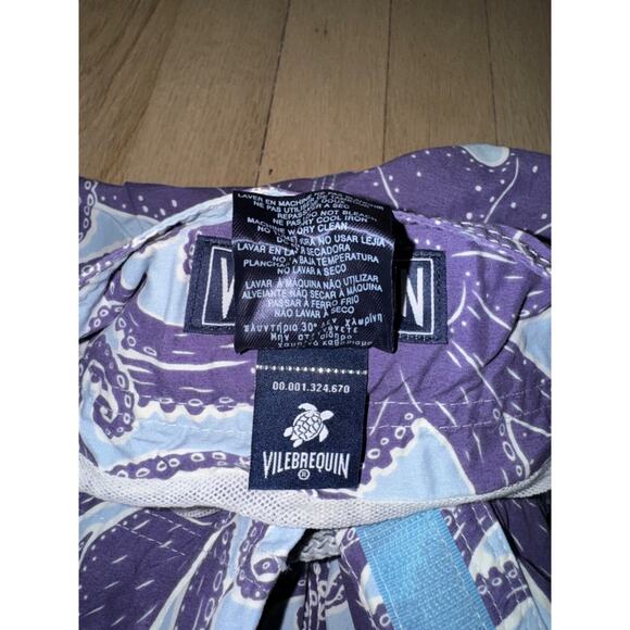 Vilebrequin Rare Mens Purple Squid Blu Swim Swimming Trunks Lined Board Shorts S - Picture 7 of 10